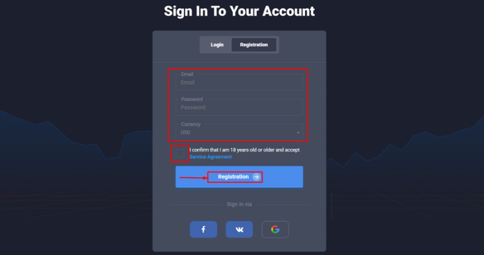 Quotex email sign-up