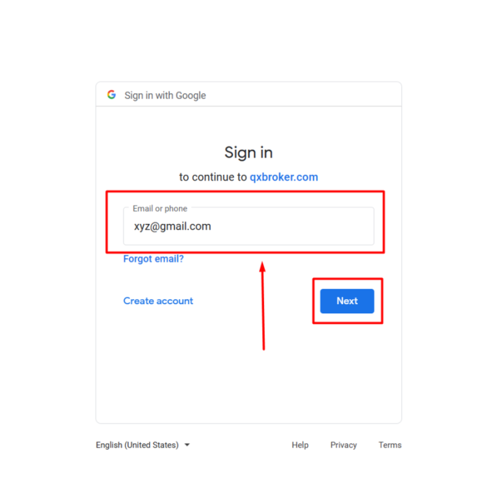 Sign-up process through Google