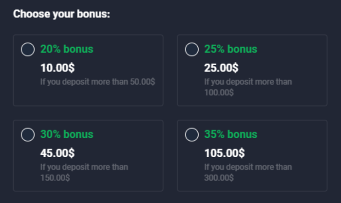 Deposit bonuses