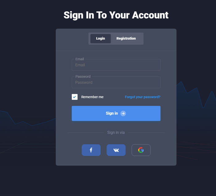 Quotex sign-in page